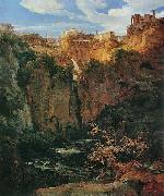 Ernst Fries Tivoli, les cascades et le temple de Vesta oil painting on canvas